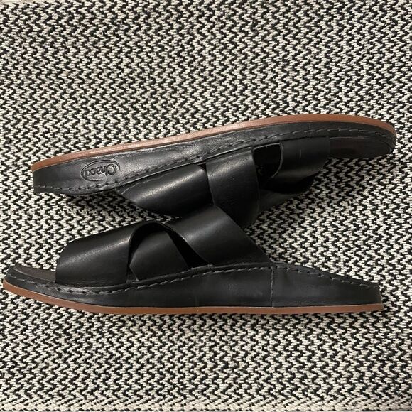 Chaco Women’s Wayfarer Slide Sandal Black Leather Sz-6 - Picture 6 of 6